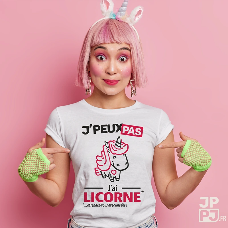 Je peux pas, j'ai licorne c'est le t-shirt femme kawaii et féérique !