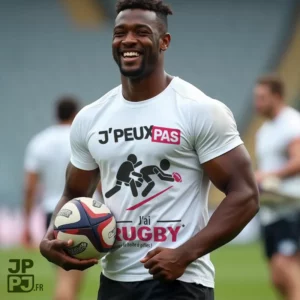 T-shirt personnalisé "Je peux pas, j'ai rugby"