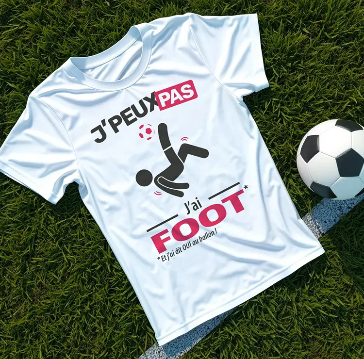 T-shirt de foot pour les fan du ballon rond et de l'excuse je peux pas
