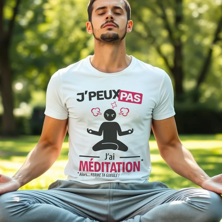 Version pour homme à personnaliser sur ton t-shirt je peux pas j'ai méditation