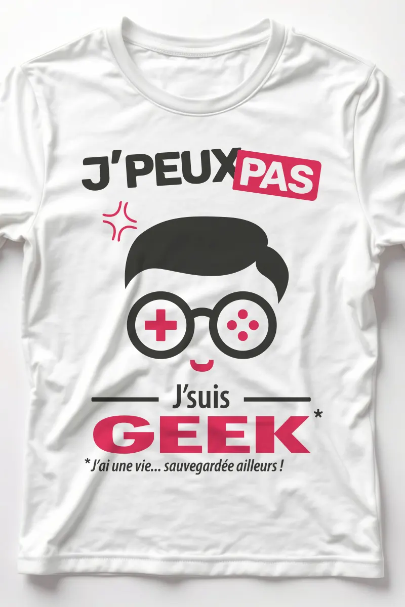 Version homme du design je suis geek je peux pas