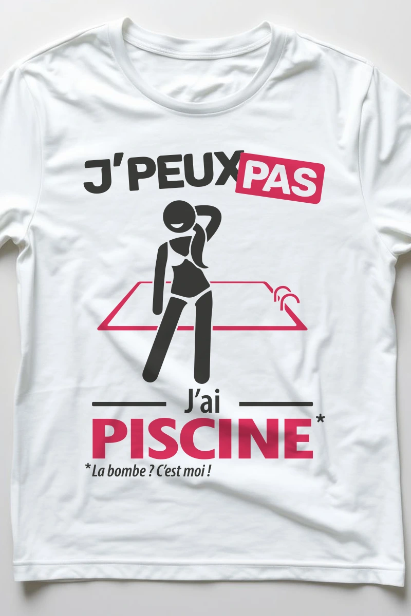 La version femme du t-shirt fun j'ai piscine