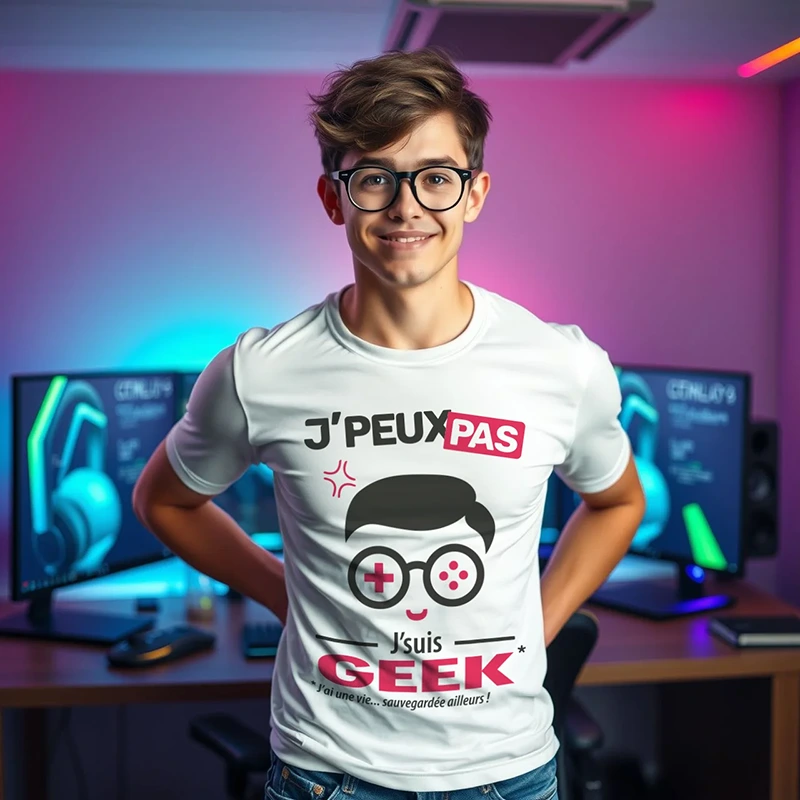 Je peux pas imprimé sur t-shirt personnalisé pour les hommes geeks