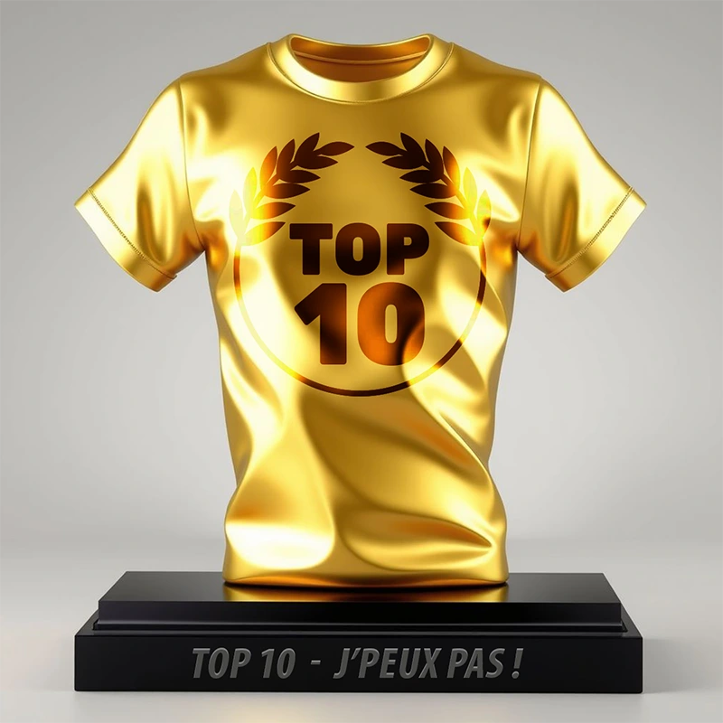 Le trophée TOP 10 des citations drôles à imprimer sur t-shirt