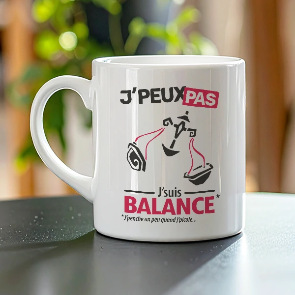 Mug blanc personnalisé 'Je peux pas' – idée cadeau anniversaire