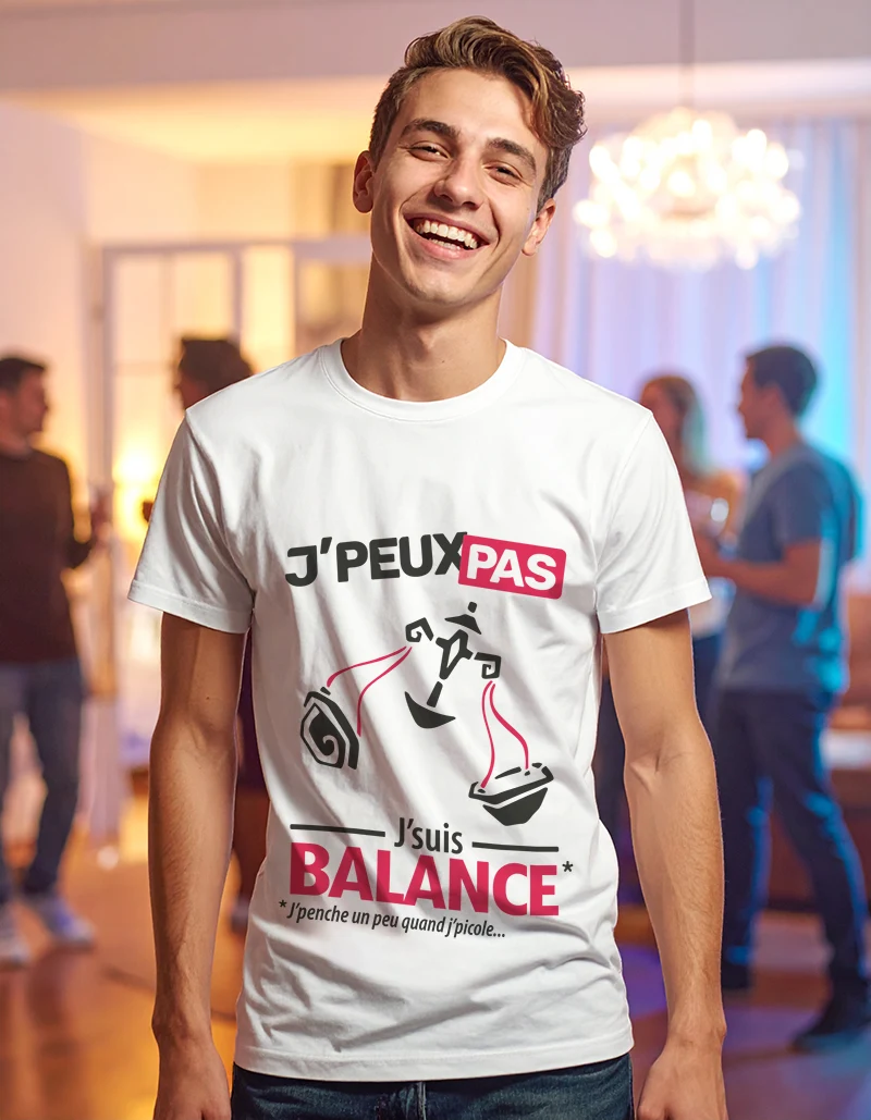 Version pour homme à personnaliser sur ton t-shirt je peux pas je suis balance