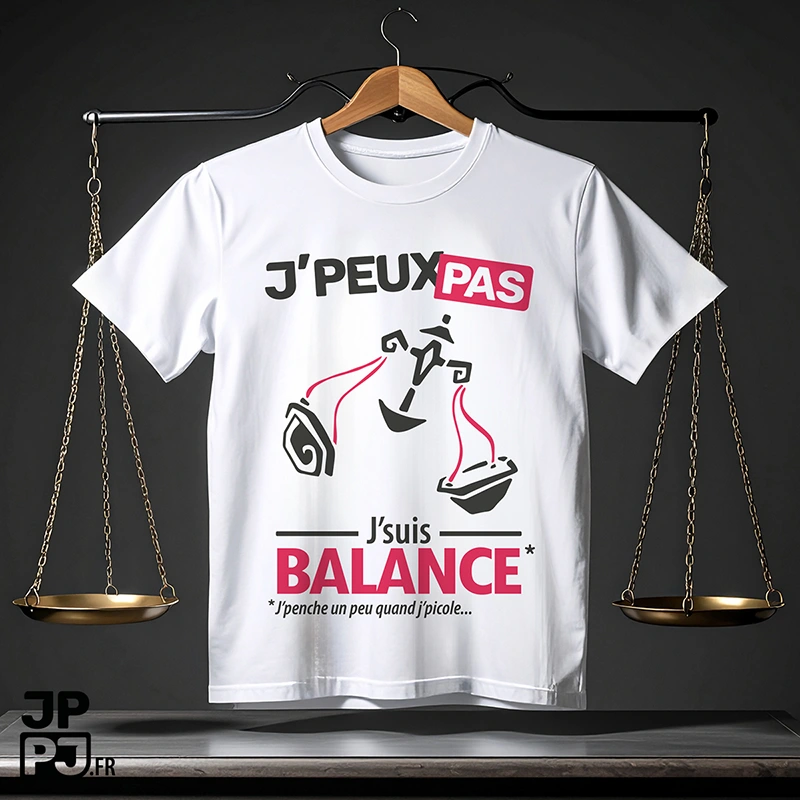 T-shirt drôle et fun avec le slogan astro je peux pas je suis Balance