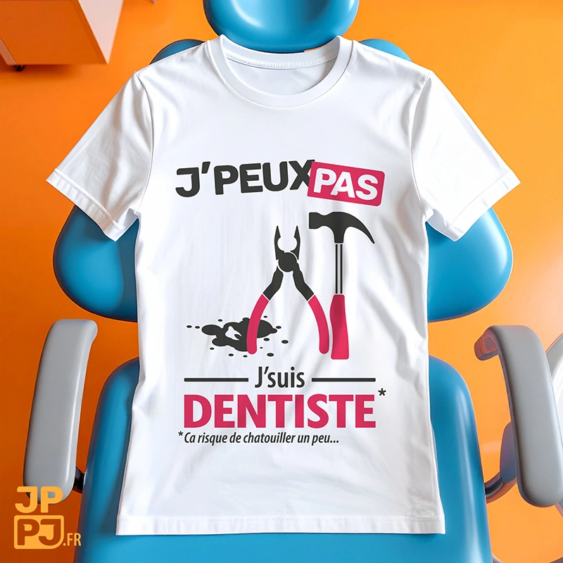 Le t-shirt qui fait sourire je peux pas, je suis dentiste