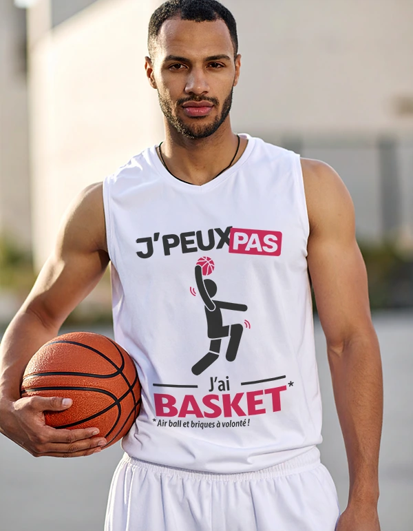 T-shirt je peux pas j’ai basket porté par un joueur de streetball