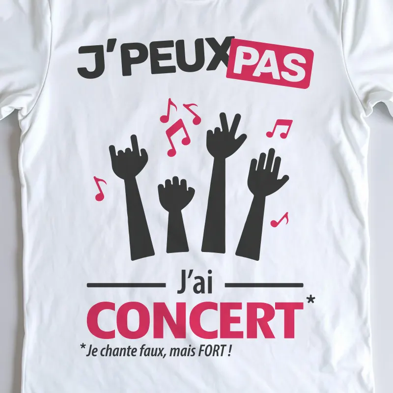 Design drôle 'Je peux pas, j’ai concert' – parfait pour chanter en spectacle