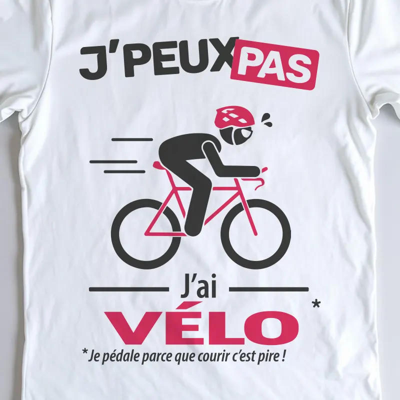 Design humour 'Je peux pas, j’ai vélo' – parfait pour offrir aux fans de cyclisme