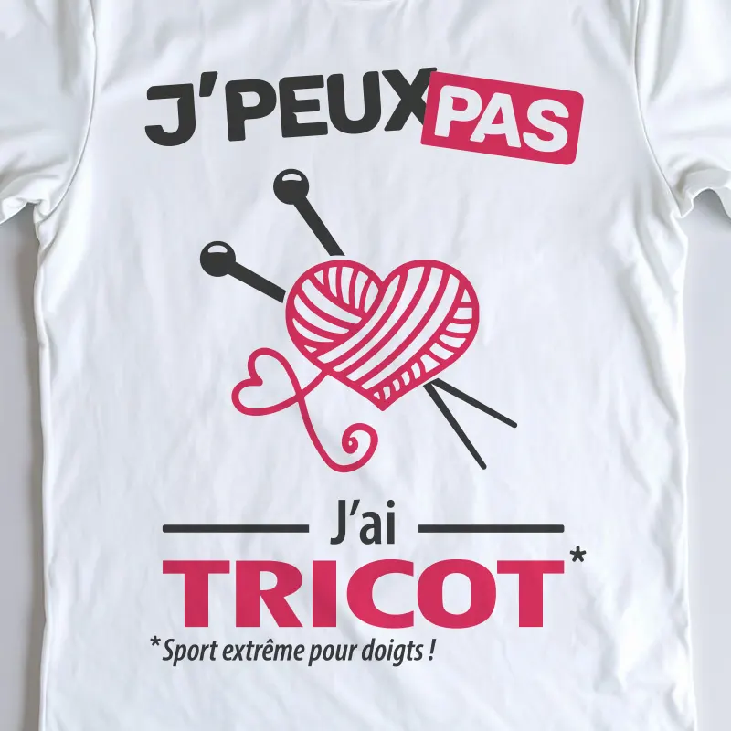 Design drôle 'Je peux pas, j’ai tricot' – parfait pour tricoter en beauté