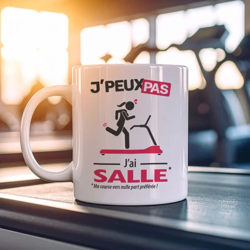 Goodies mug et tasse avec le message 'Je peux pas, j’ai salle' pour femme
