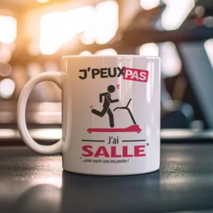 Accessoires mug et tasse avec le message 'Je peux pas, j’ai salle' pour homme