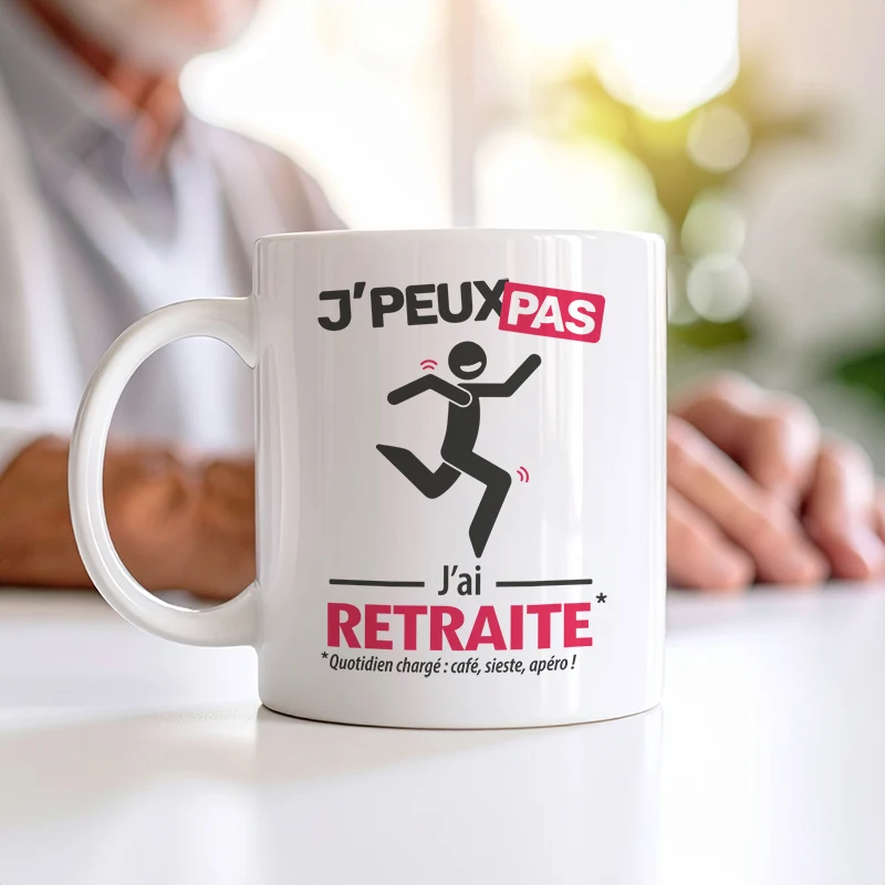 Accessoires mug et tasse avec le message 'Je peux pas, j’ai retraite' pour homme
