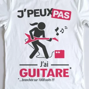 Design drôle 'Je peux pas, j’ai guitare électrique' – parfait pour les guitaristes