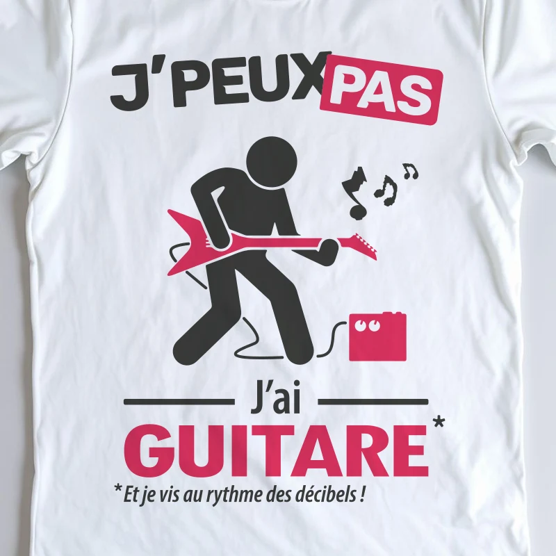 Design homme 'Je peux pas, j’ai guitare électrique' – parfait pour les guitaristes