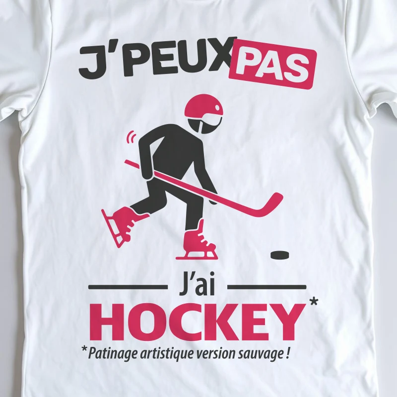 Design homme 'Je peux pas, j’ai hockey' – parfait pour les hockeyeurs
