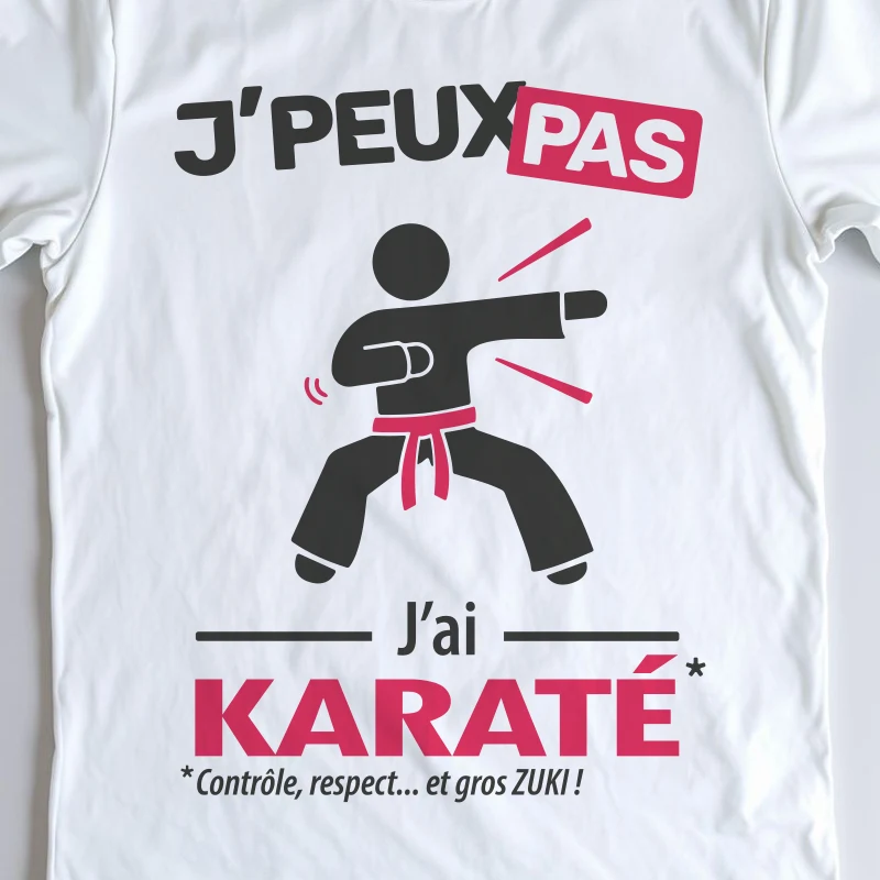 Design homme 'Je peux pas, j’ai karaté' – parfait pour les karatékas
