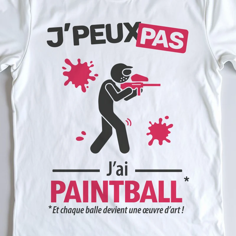 Design homme 'Je peux pas, j’ai paintball' – parfait pour les tireurs