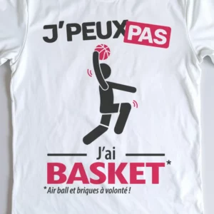 Design homme 'Je peux pas, j’ai basket' – parfait pour les basketteurs