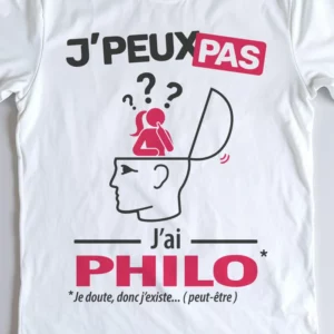 Design drôle 'Je peux pas, j’ai philo' – parfait pour les étudiantes et profs de philosophie