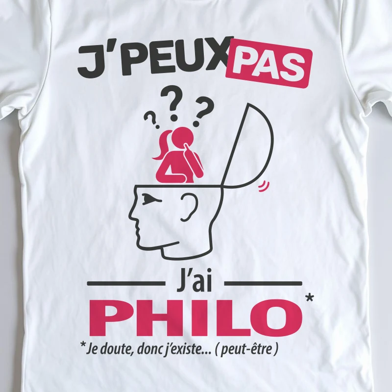 Design drôle 'Je peux pas, j’ai philo' – parfait pour les étudiantes et profs de philosophie