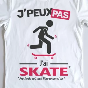 Design homme 'Je peux pas, j’ai skate' – parfait pour les skateurs