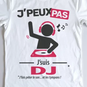 Design homme 'Je peux pas, je suis DJ' – parfait pour les Deejays
