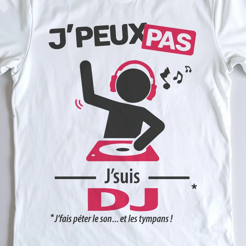 Design homme 'Je peux pas, je suis DJ' – parfait pour les Deejays