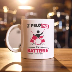 Cadeaux mug et tasse avec le message 'Je peux pas, j’ai batterie' pour homme