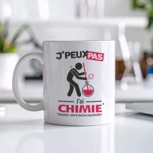 Cadeaux mug et tasse avec le message 'Je peux pas, j’ai chimie' pour homme