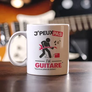 Cadeaux mug et tasse avec le message 'Je peux pas, j’ai guitare électrique' pour homme