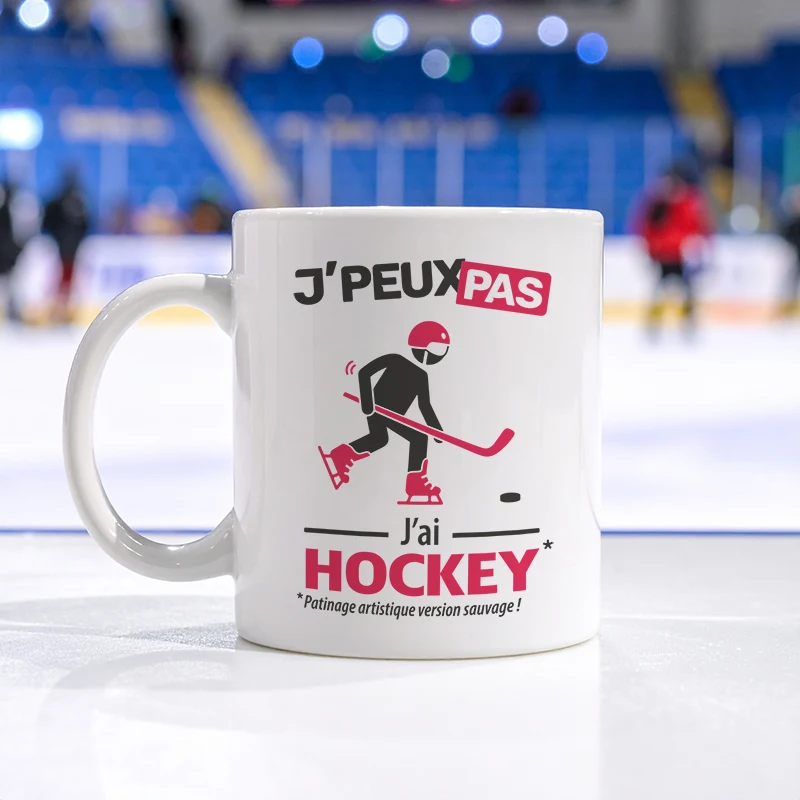Cadeaux mug et tasse avec le message 'Je peux pas, j’ai hockey' pour homme