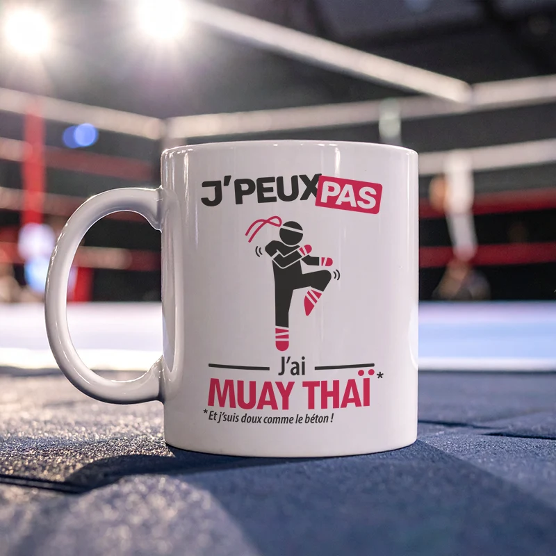 Cadeaux mug et tasse avec le message 'Je peux pas, j’ai muay thai' pour homme
