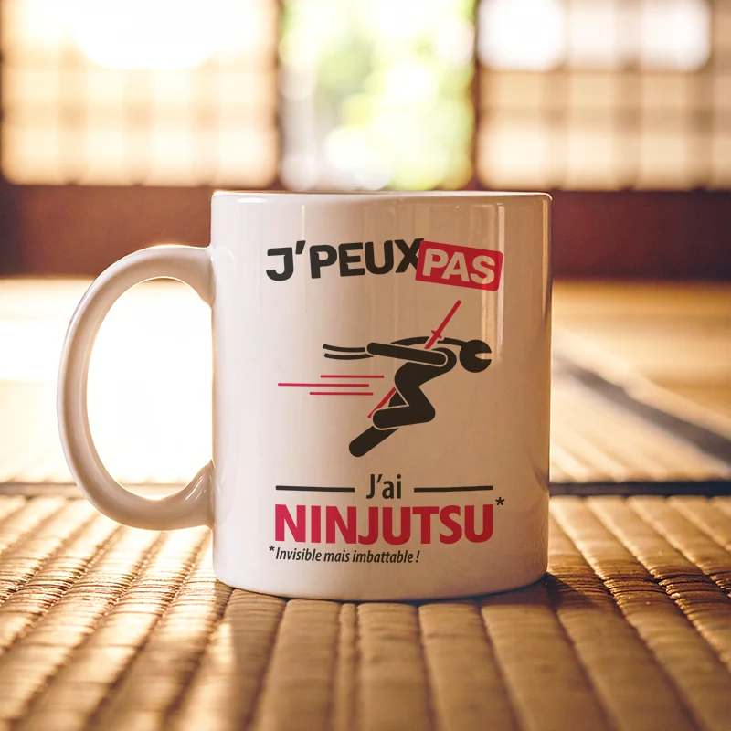 Cadeaux mug et tasse avec le message 'Je peux pas, j’ai ninjutsu' pour homme
