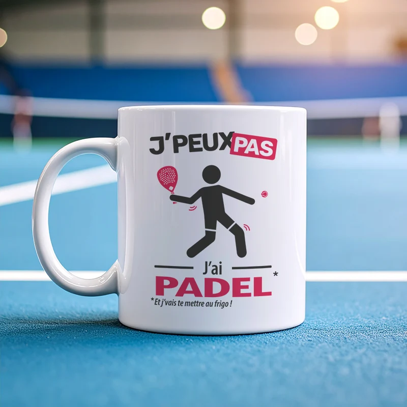 Cadeaux mug et tasse avec le message 'Je peux pas, j’ai padel' pour homme