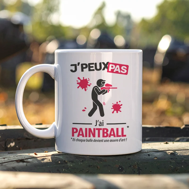 Cadeaux mug et tasse avec le message 'Je peux pas, j’ai paintball' pour homme