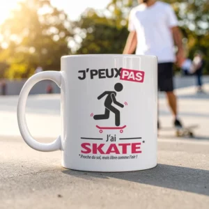 Cadeaux mug et tasse avec le message 'Je peux pas, j’ai skate' pour homme