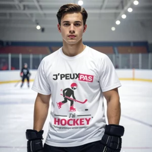 Idée cadeau 'Je peux pas, j’ai hockey' imprimé sur t-shirt pour homme sauvage