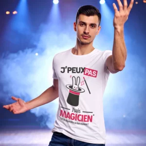 Idée cadeau 'Je peux pas, je suis magicien' imprimé sur t-shirt pour homme magique