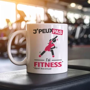 Cadeaux mug et tasse avec le message 'Je peux pas, j’ai fitness' pour fit girl