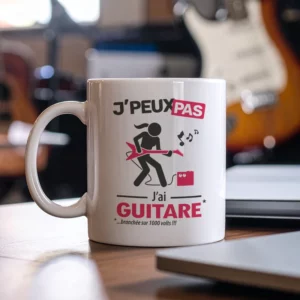 Accessoires mug et tasse avec le message 'Je peux pas, j’ai guitare électrique' pour femme