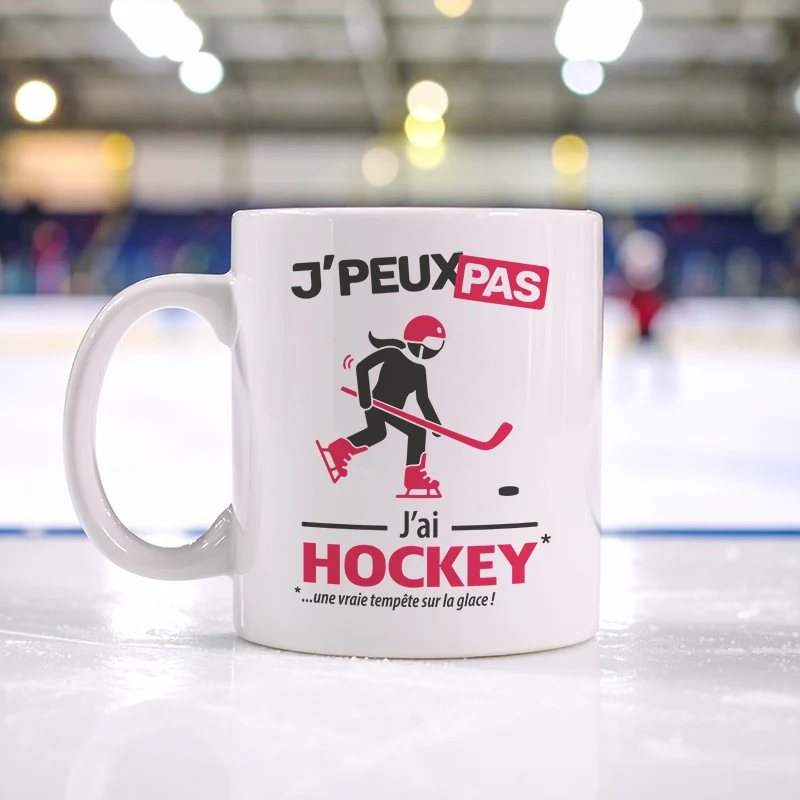 Accessoires mug et tasse avec le message 'Je peux pas, j’ai hockey' pour femme