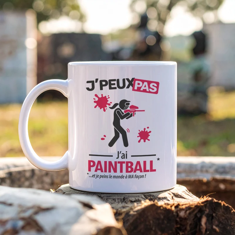 Accessoires mug et tasse avec le message 'Je peux pas, j’ai paintball' pour femme