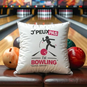 Coussin cadeau pour hommes avec design 'Je peux pas, j'ai bowling'