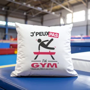 Coussin cadeau pour hommes gymnastes avec design 'Je peux pas, j'ai gym'