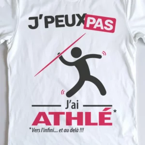 Design homme 'Je peux pas, j’ai athlé' – parfait pour bien lancer le javelot