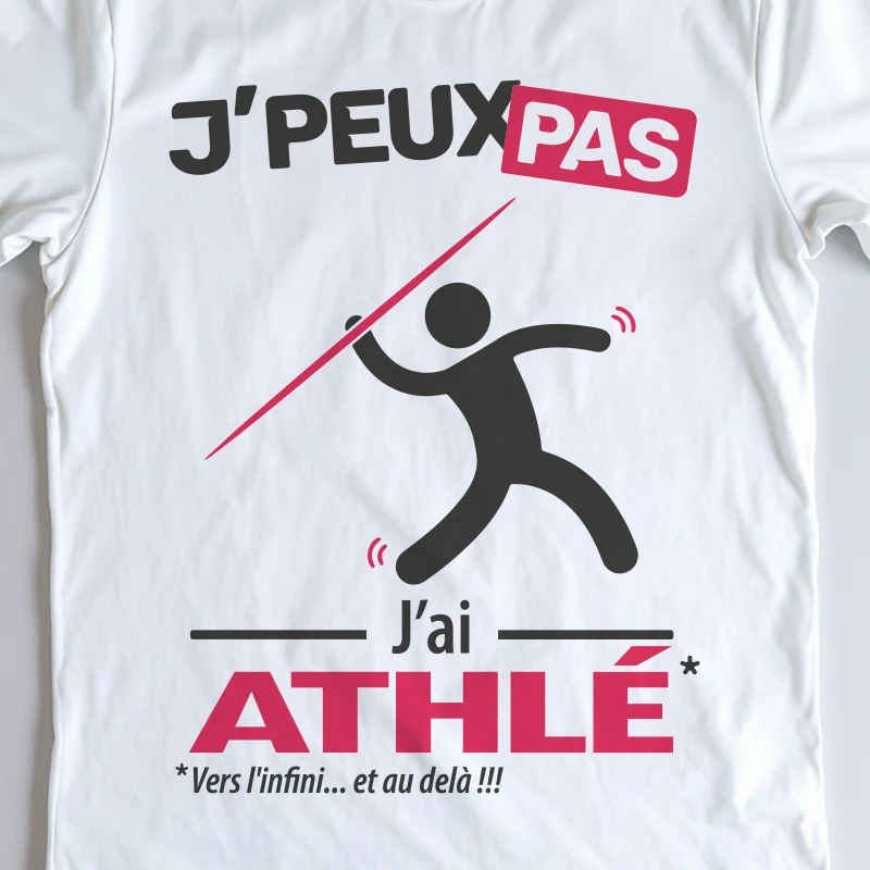 Design homme 'Je peux pas, j’ai athlé' – parfait pour bien lancer le javelot