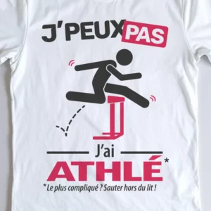 Design homme 'Je peux pas, j’ai athlé' – parfait pour le saut de haies